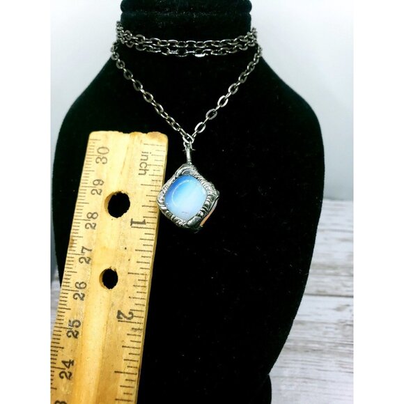 Opalite cube crystal necklace handmade ooak jewelry - Picture 12 of 12